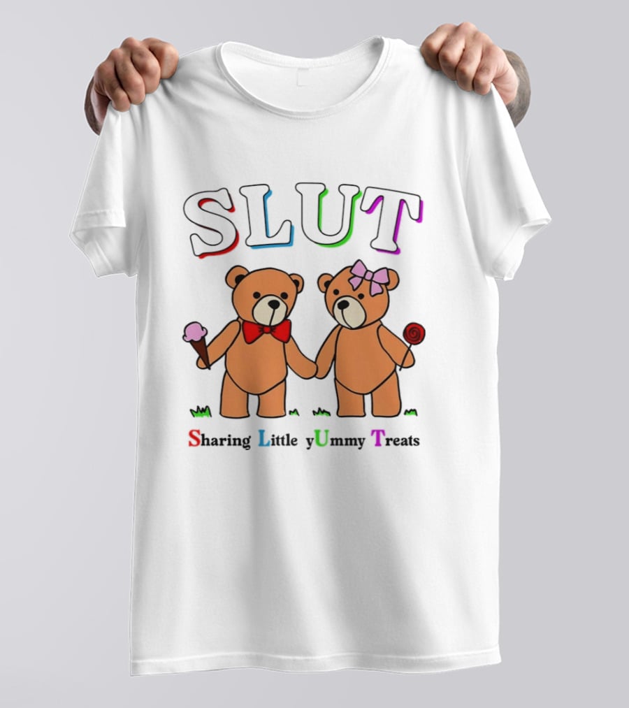 SLUT Sharing Little Yummy Treats Teddy Bears Ice Cream And Lollipop T-Shirt