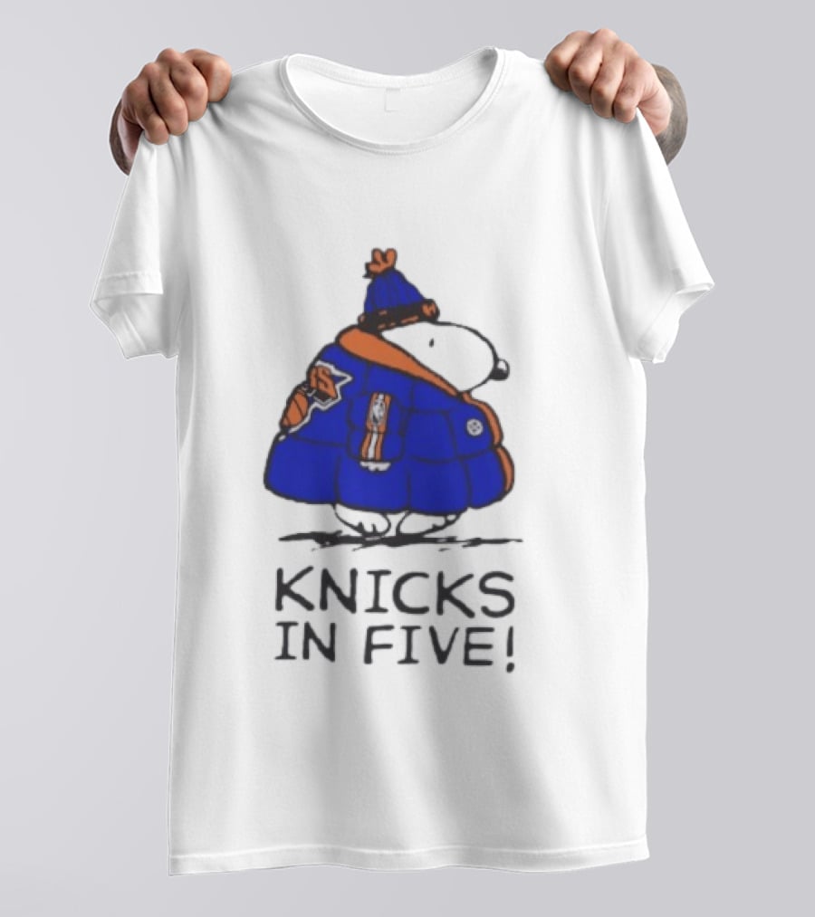 Snoopy Knicks In Five Peanuts Basketball Fan T-Shirt