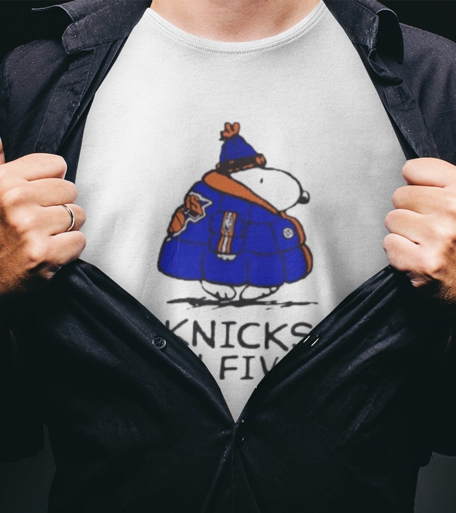 Snoopy Knicks In Five Peanuts Basketball Fan T-Shirt