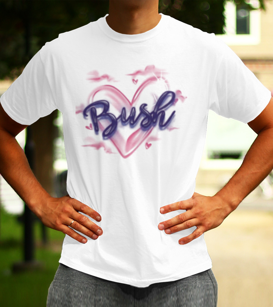Bush Heart Graffiti Red And Blue T-Shirt
