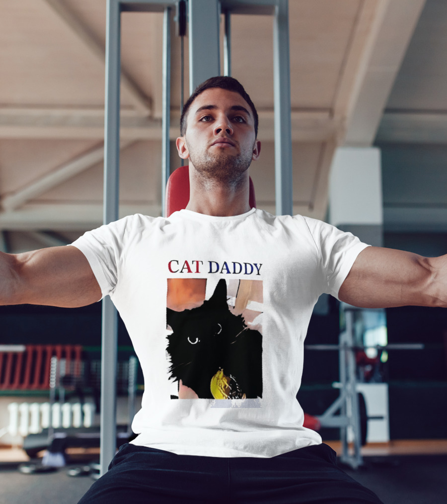Cat Daddy Black Cat Image With Yellow Banana Accessory T-Shirt