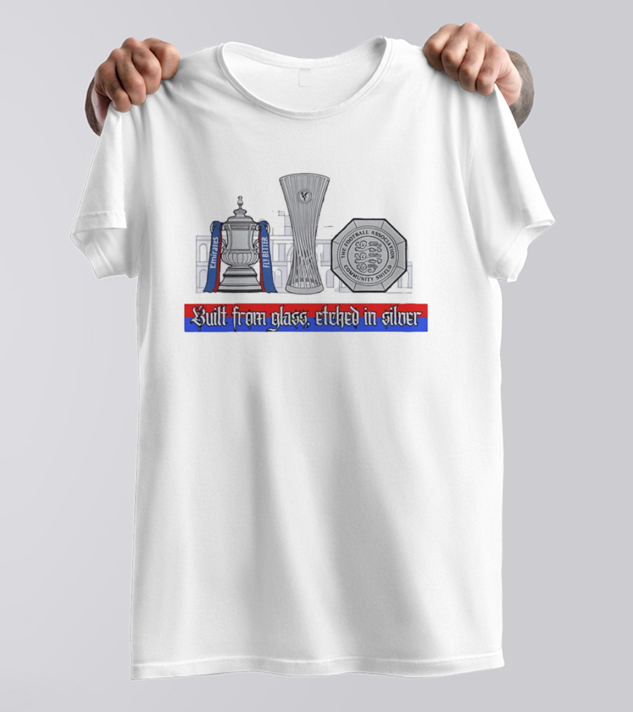 Crystal Palace Emirates FA Cup Community Shield Built From Glass Etched In Silver T-Shirt