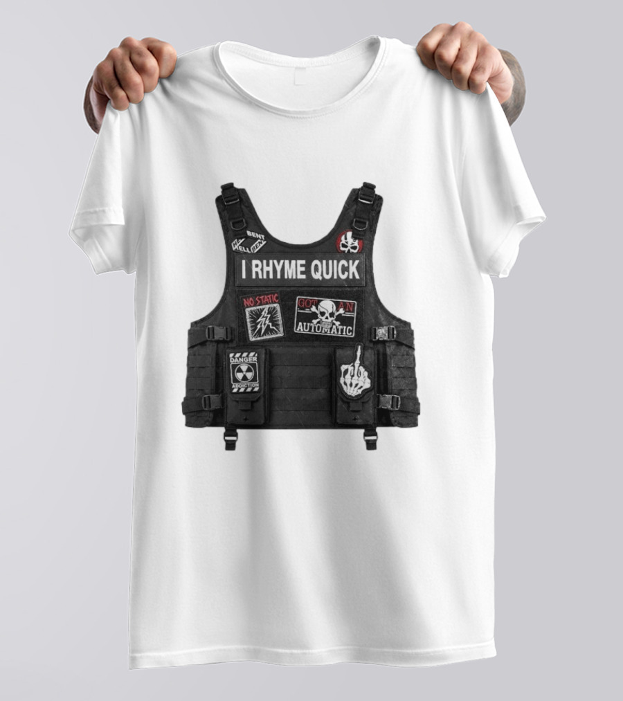 Hellbent Records I Rhyme Quick No Static Got An Automatic Danger Addiction T-Shirt