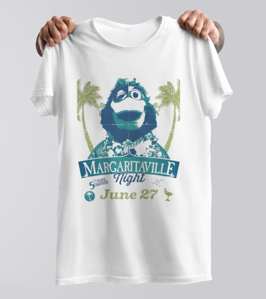 Philly Phanatic Margaritaville Night 5 O' Somewhere June 27 Palm Trees T-Shirt