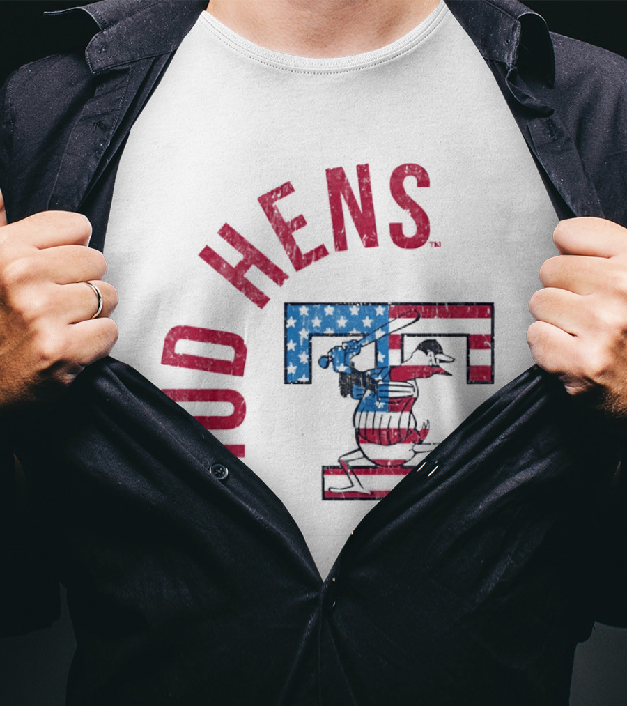 Toledo Mud Hens Patriotic Baseball Logo Red White Blue T-Shirt
