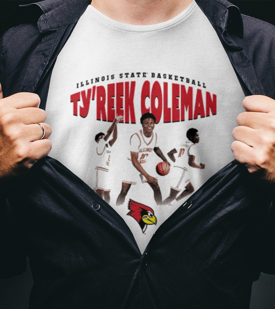 Illinois State Basketball Ty'Reek Coleman Redbirds T-Shirt
