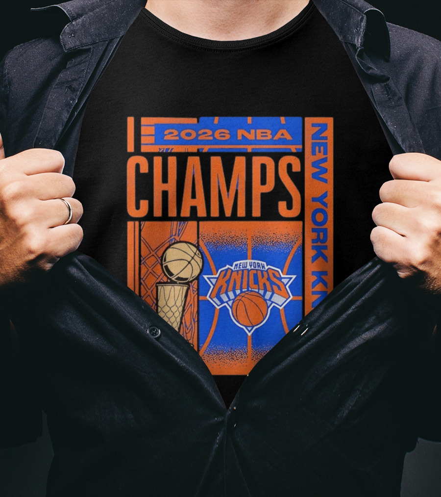 2026 NBA Champs New York Knicks Basketball Trophy T-Shirt