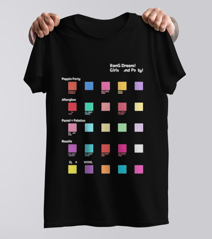 BanG Dream Girls Band Party PoppinParty Afterglow Pastel Palettes Roselia Worl T-Shirt