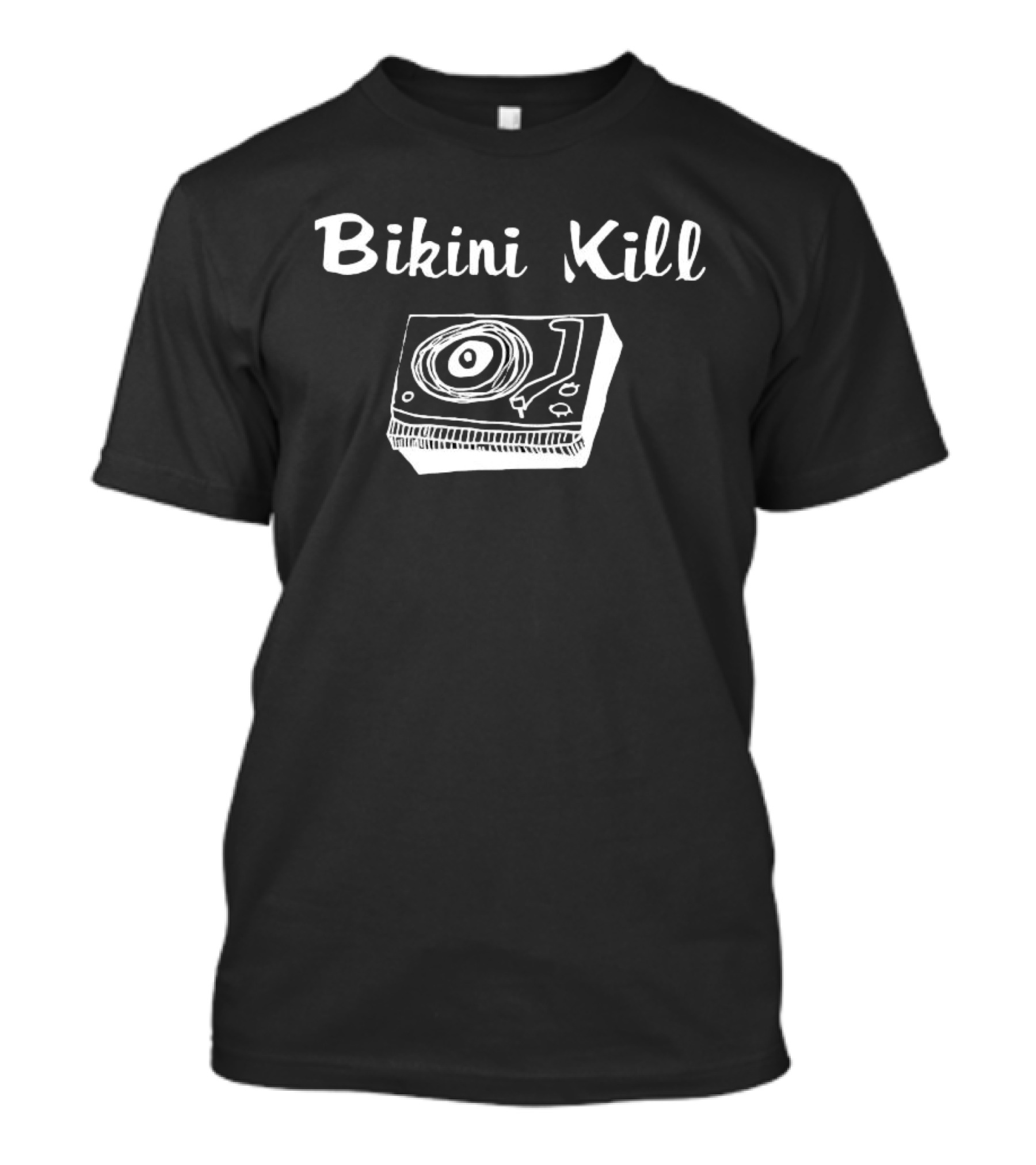 Bikini Kill Record Player Punk Rock Minimalist Line Drawing Band Music T-Shirt