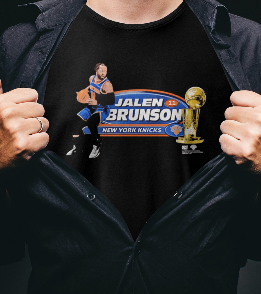Jalen Brunson Burner 11 New York Knicks NBA Trophy T-Shirt