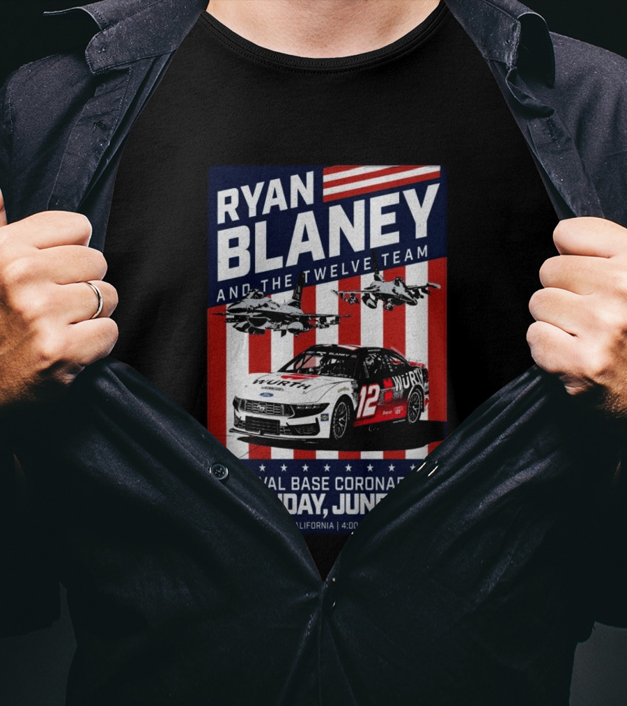 Ryan Blaney And The Twelve Team Naval Base Coronado San Diego June 21 Racing Event T-Shirt