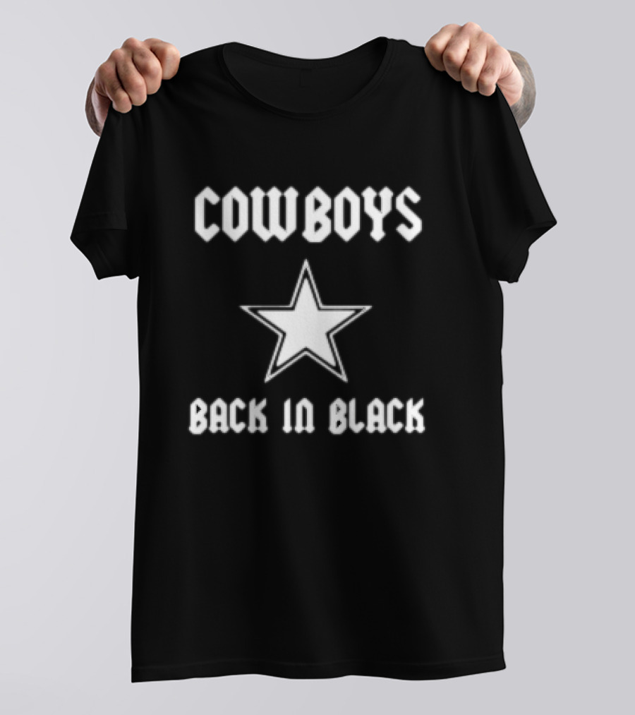 Cowboys Back In Black Star T-Shirt
