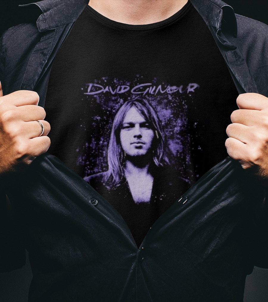 David Gilmour Young David Retro Psychedelic Music Legend Purple T-Shirt