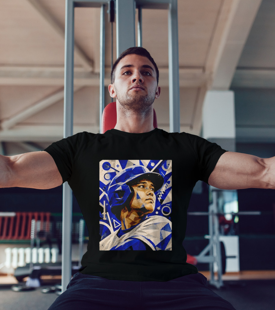 Shohei Ohtani Los Angeles Dodgers Geometric Blue Abstract Baseball T-Shirt