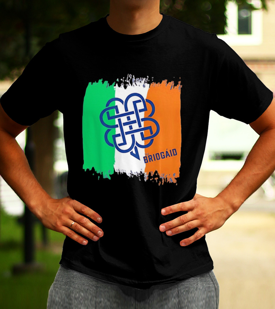 The Briogaid Irish Flag Celtic Knot Clover Ireland Shamrock T-Shirt