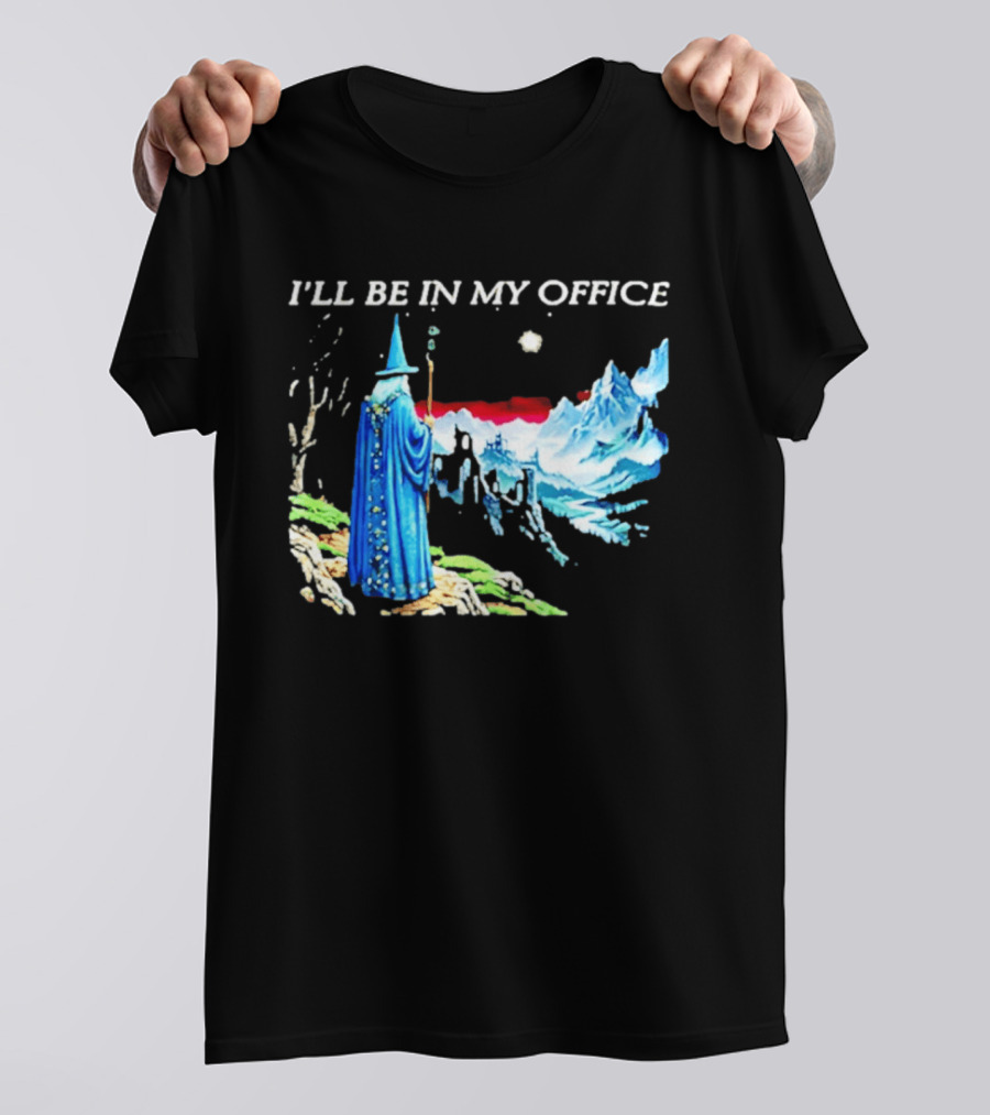 I'll Be In My Office Wizard Fantasy Castle Scene T-Shirt