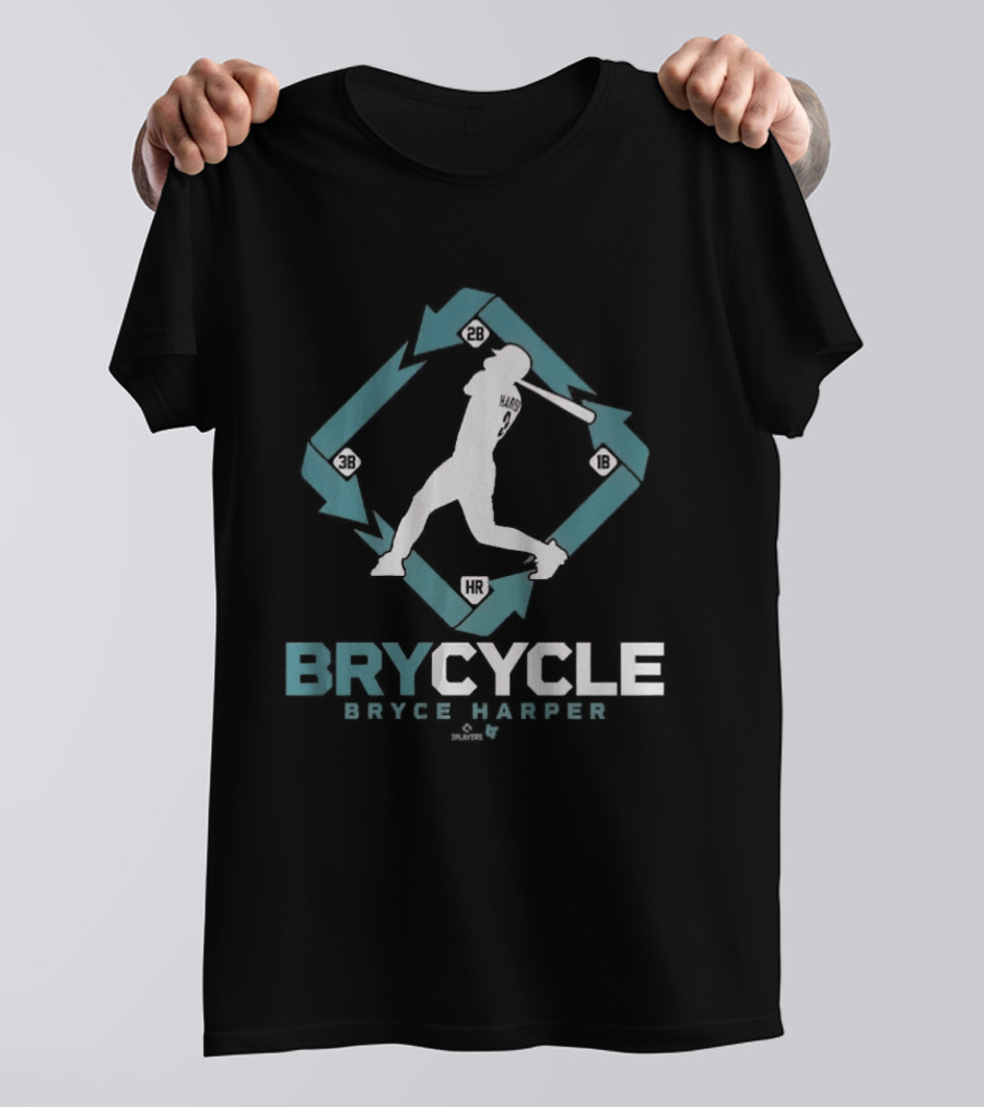 Bryce Harper BryCycle Baseball Player Silhouette And Arrows T-Shirt