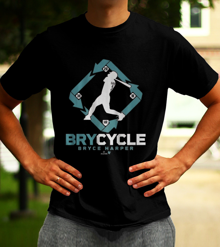 Bryce Harper BryCycle Baseball Player Silhouette And Arrows T-Shirt