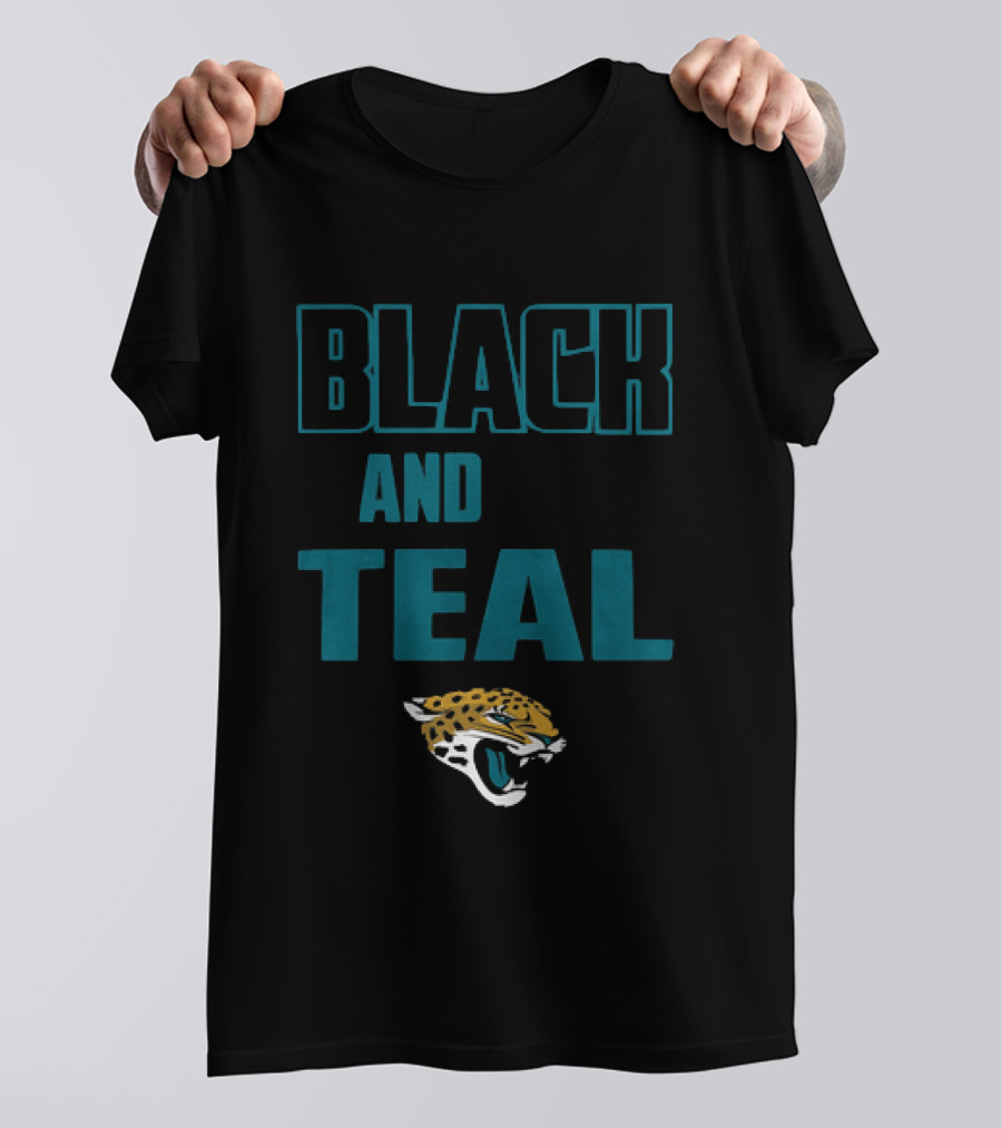 Jaguars Black And Teal Blanket With Iconic Jaguar T-Shirt