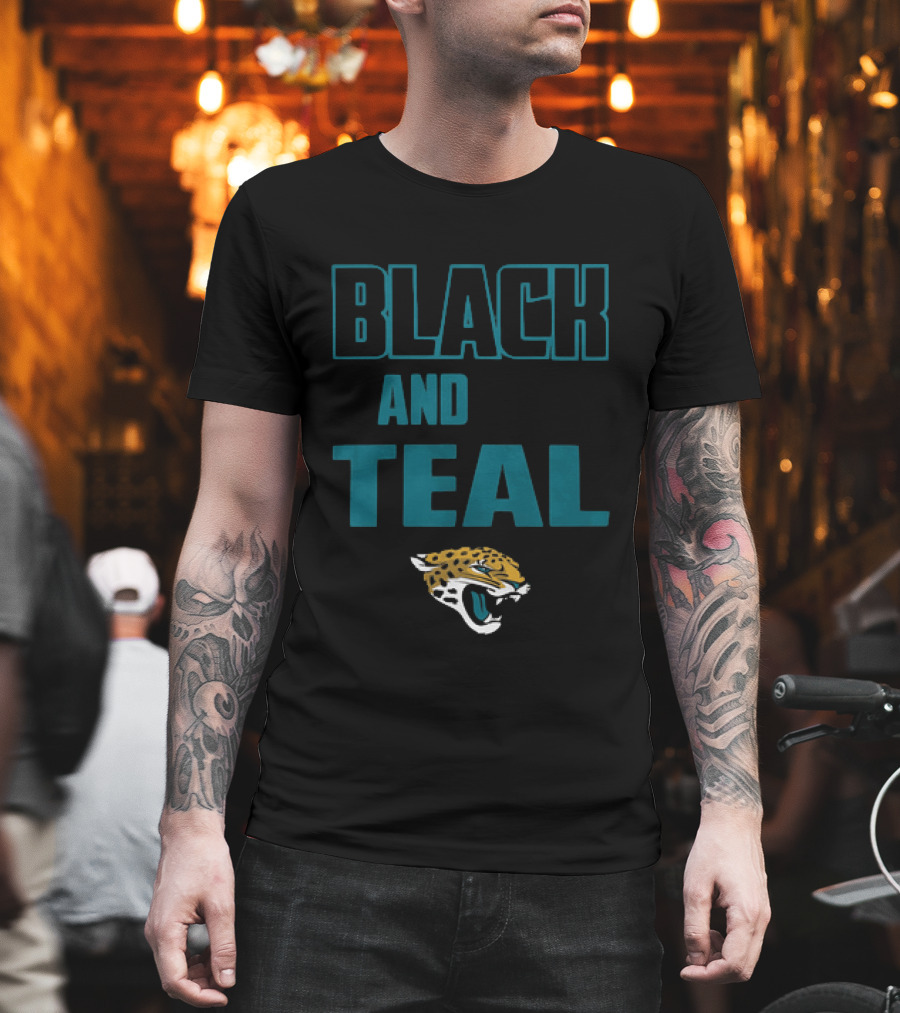 Jaguars Black And Teal Blanket With Iconic Jaguar T-Shirt