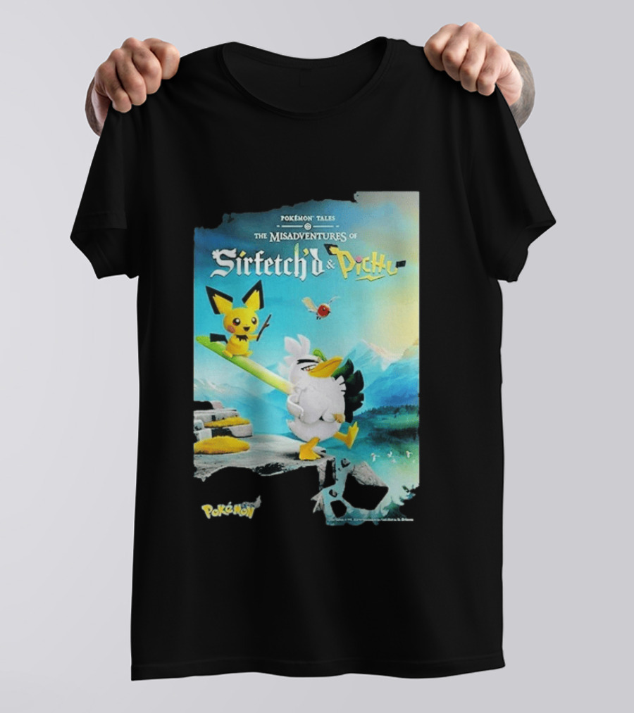 Pokémon Tales The Misadventures Of Sirfetch'd And Pichu Adventure Scene T-Shirt