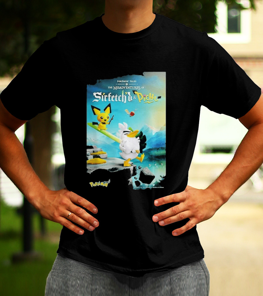 Pokémon Tales The Misadventures Of Sirfetch'd And Pichu Adventure Scene T-Shirt