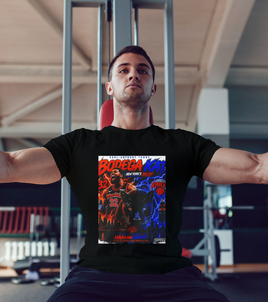 Bodega KAT Karl Anthony Towns Wakaina Knicks 2026 New York's Big Cat 32 T-Shirt