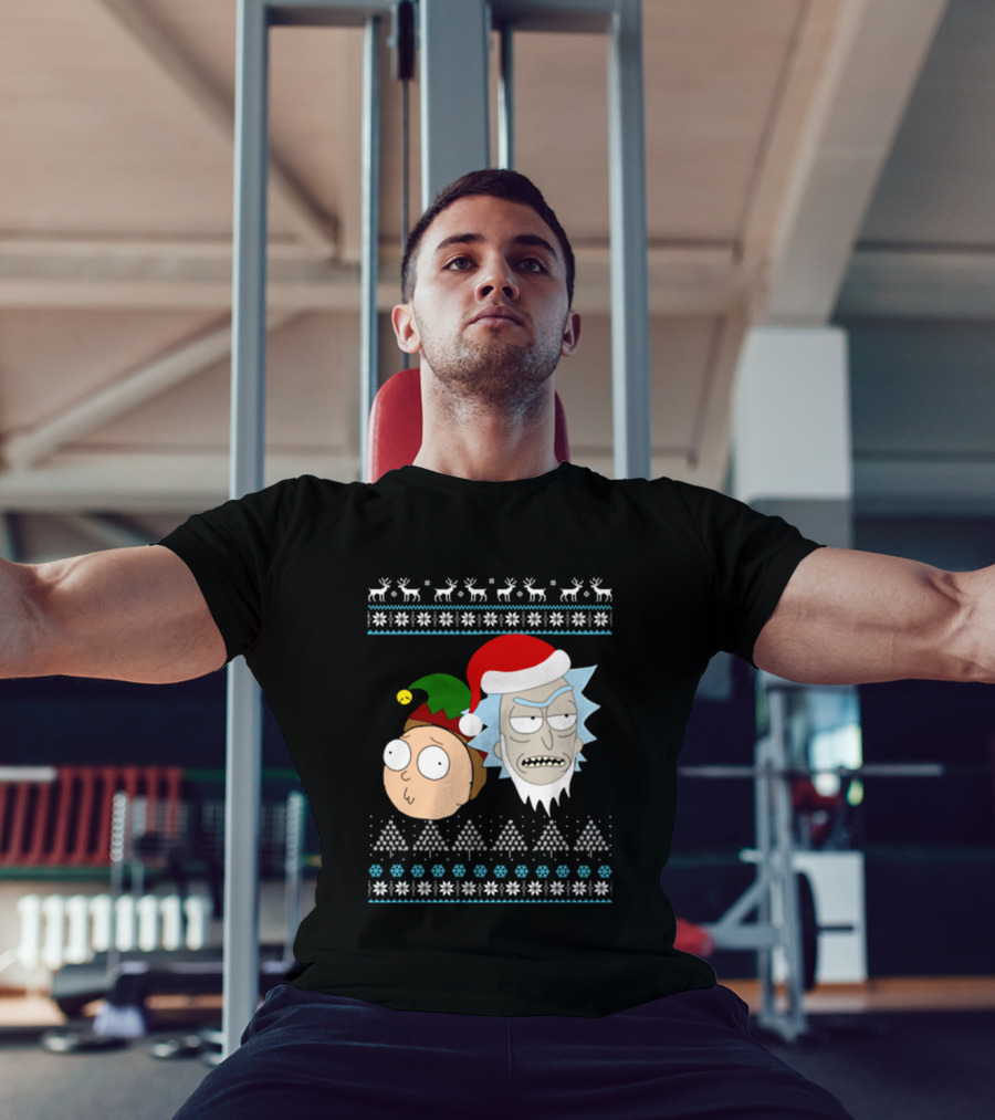 Rick Santa Morty Elf Christmas Sweater T-Shirt