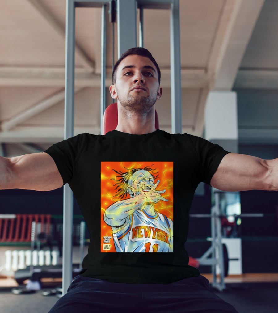 New York Knicks Jalen Brunson Comic Bite By Bocker Back Pages Lucky Mong T-Shirt