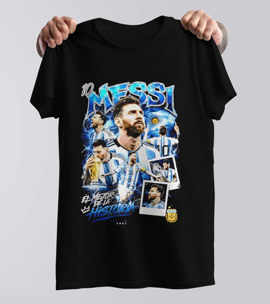 10 Messi El Mejor De La Historia Argentina AFA World Cup T-Shirt