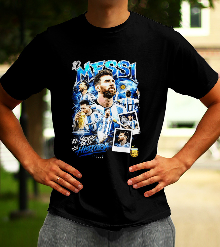 10 Messi El Mejor De La Historia Argentina AFA World Cup T-Shirt