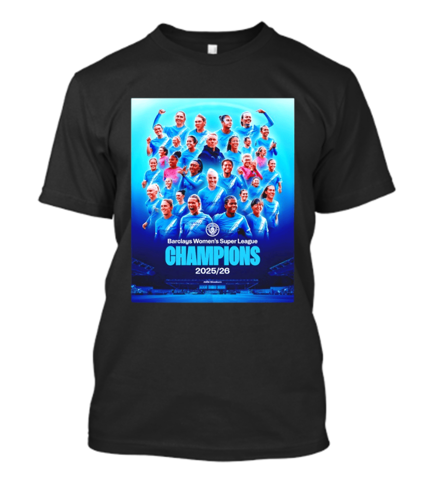 Barclays Women's Super League Champions 2025 2026 Manchester City FC T-Shirt