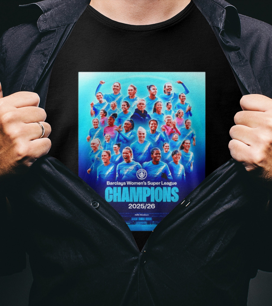 Barclays Women's Super League Champions 2025 2026 Manchester City FC T-Shirt