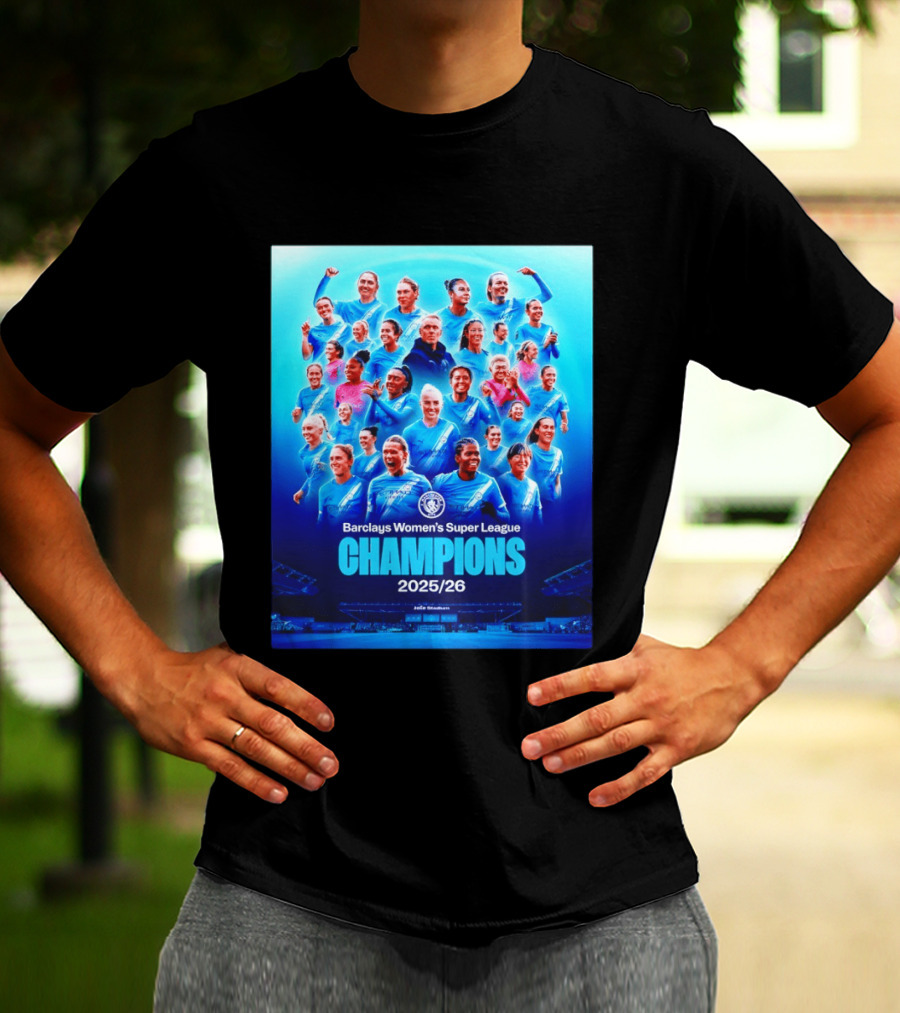 Barclays Women's Super League Champions 2025 2026 Manchester City FC T-Shirt