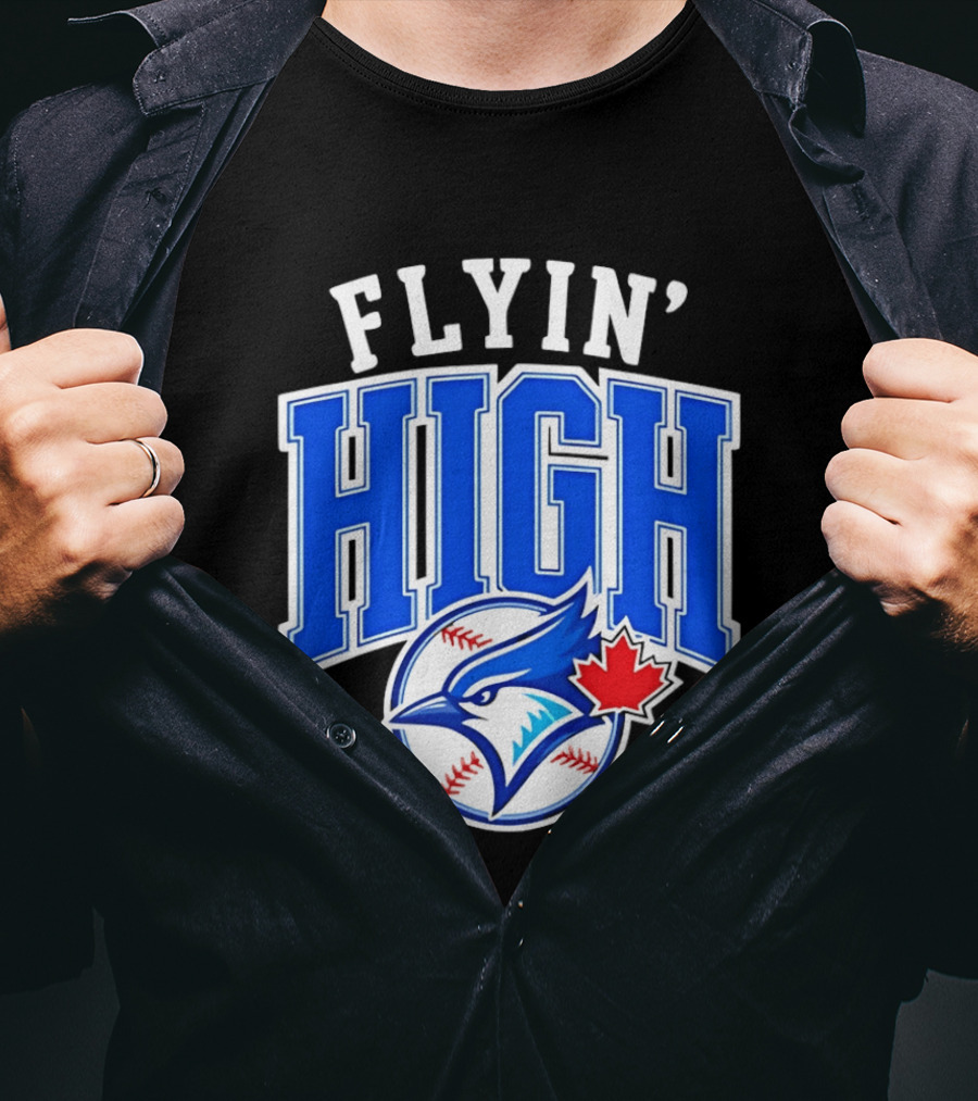 Flyin' High Toronto Blue Jays Maple Leaf Baseball Team T-Shirt