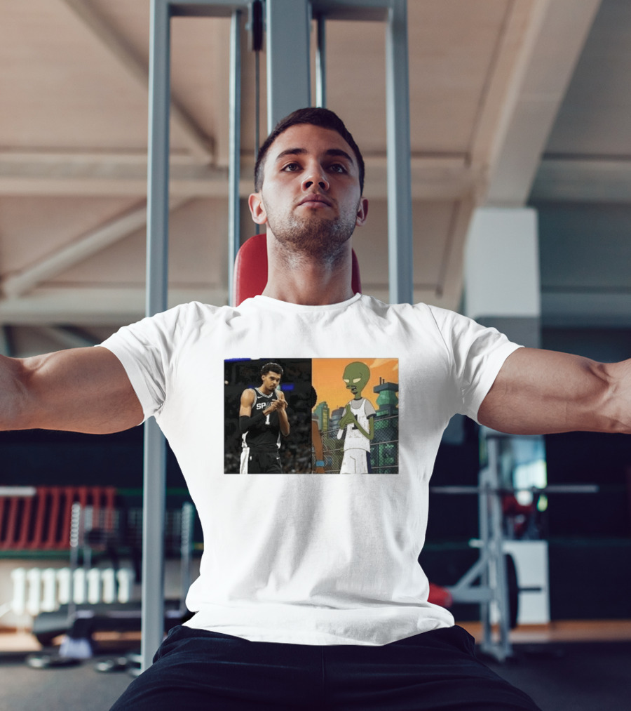 2026 Victor Wembanyama Spurs Alien Meme Basketball Fans T-Shirt