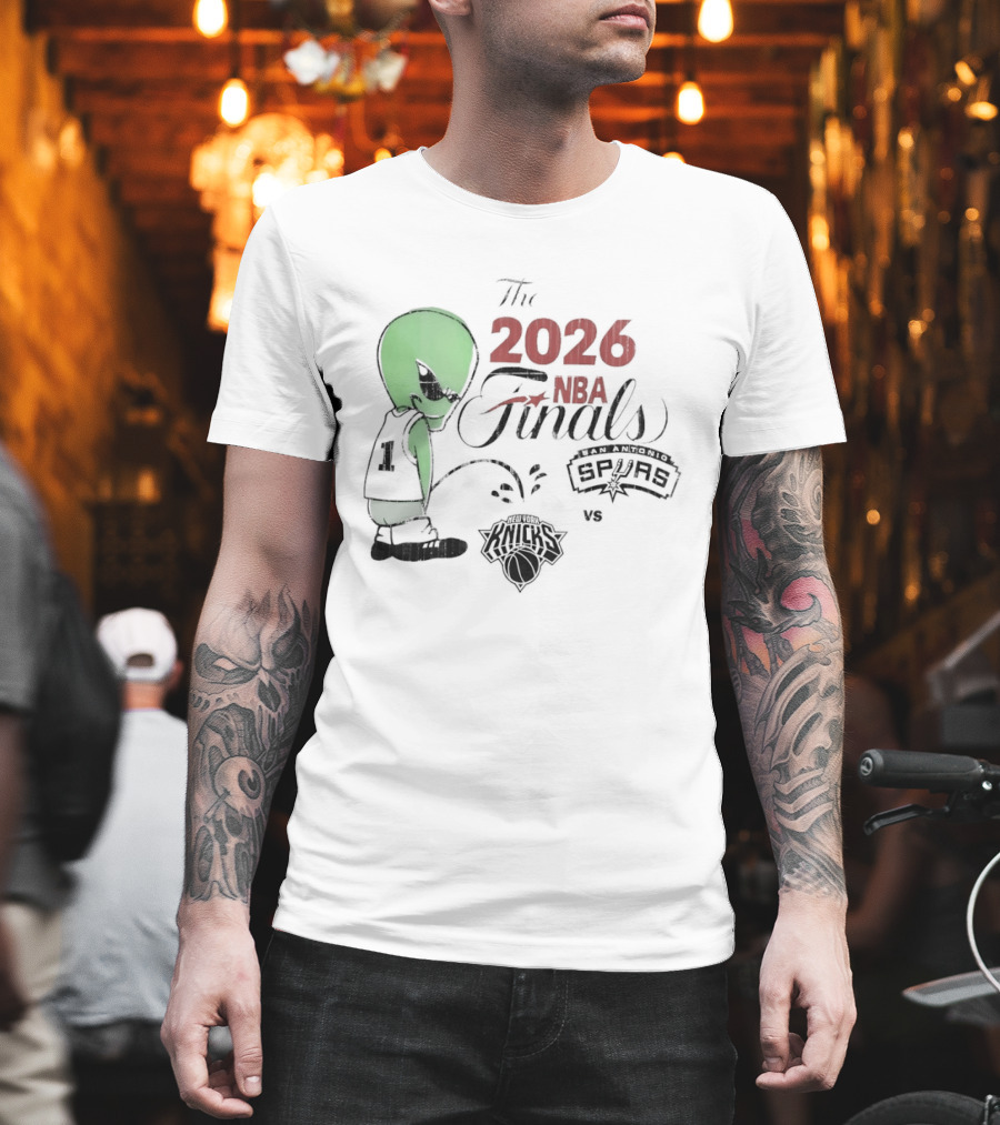 The 2026 NBA Finals Spurs Alien Vs Knicks Basketball T-Shirt