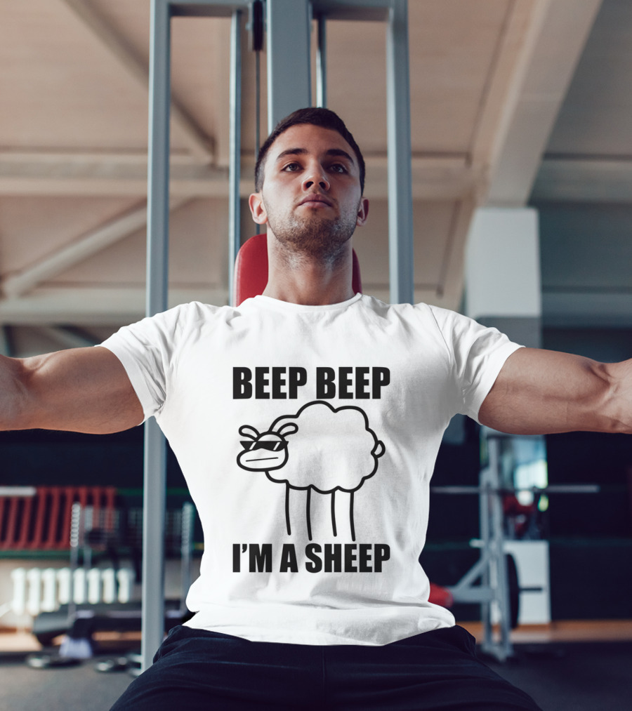 ASDFMOVIE10 Beep Beep I'm A Sheep Racerback Tank T-Shirt