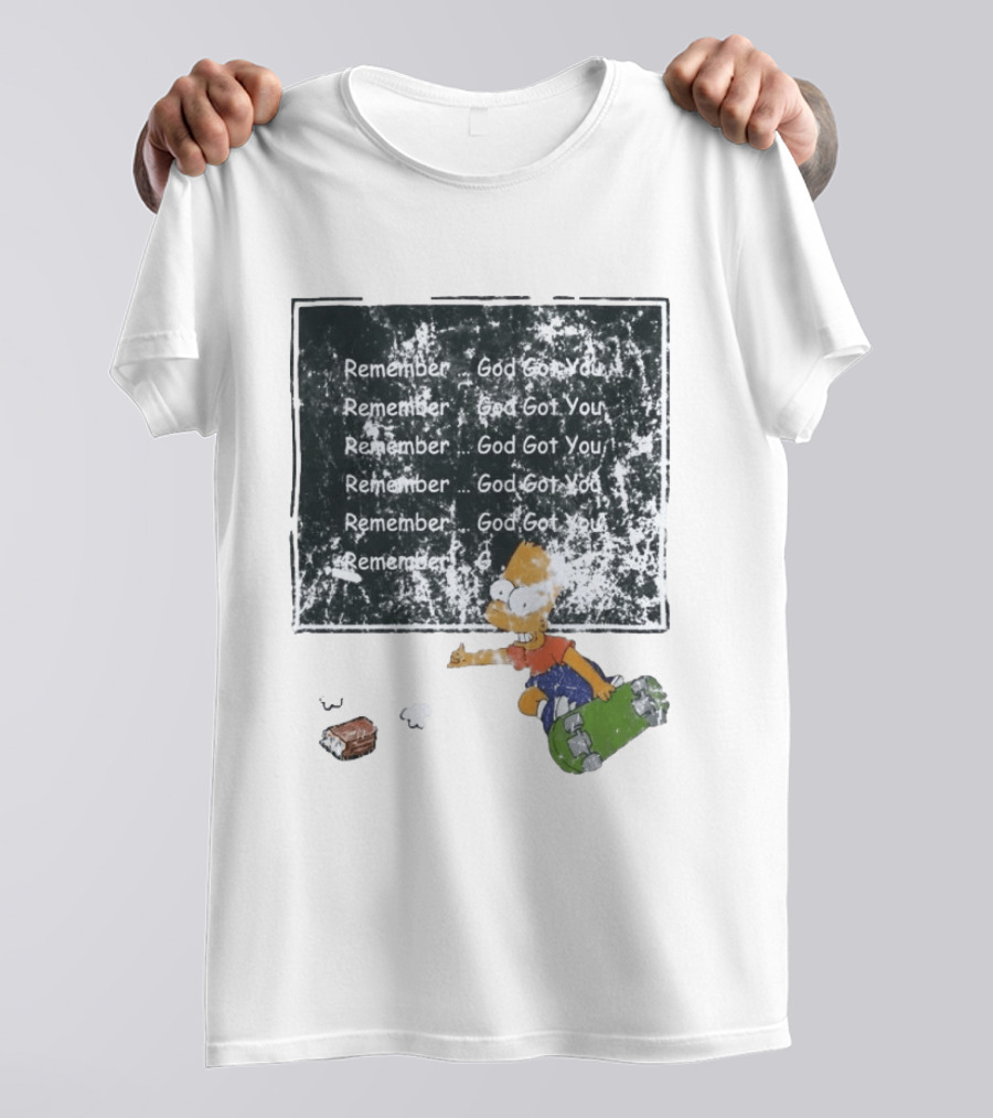 Boneyard Bart Remember God Got You Skateboard T-Shirt