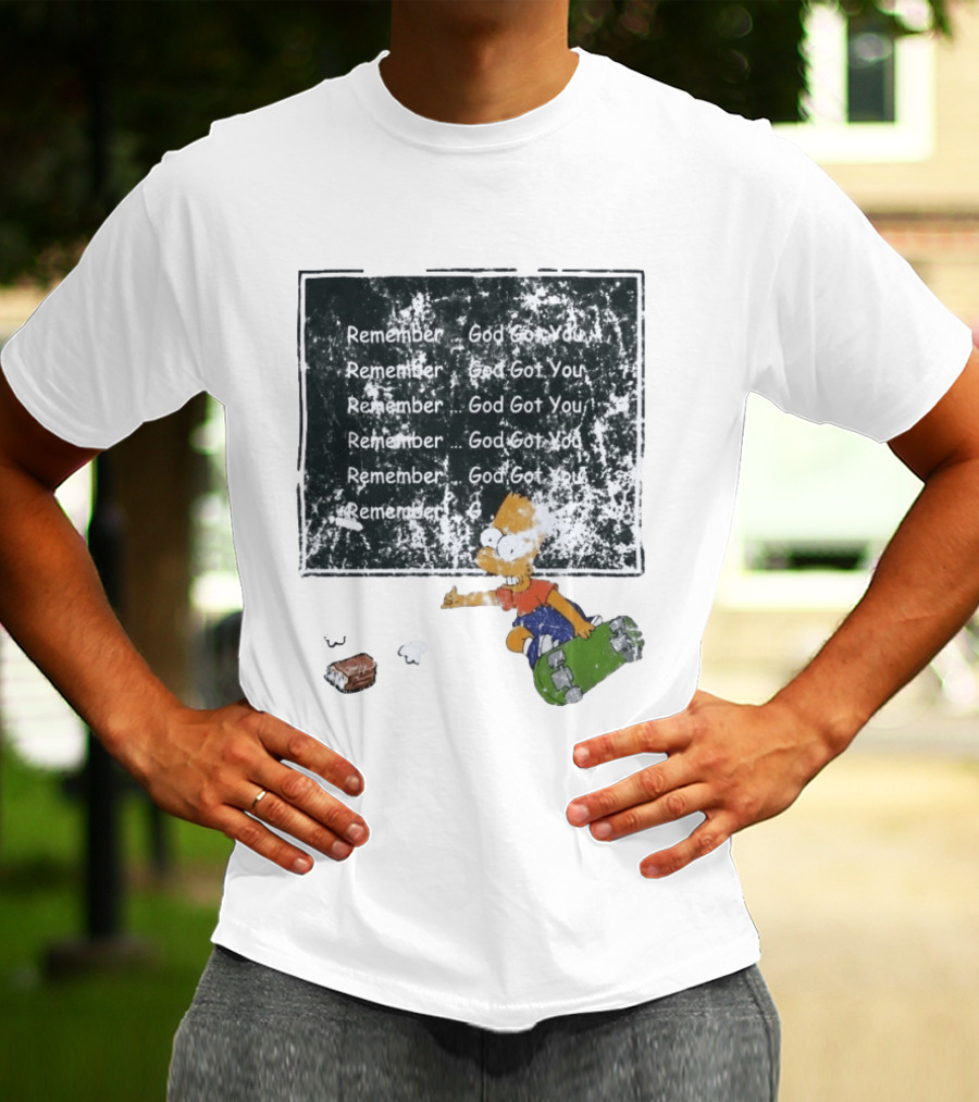Boneyard Bart Remember God Got You Skateboard T-Shirt