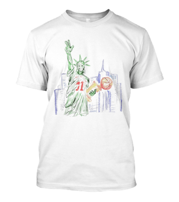 New York Jalen Brunson 11 Statue Of Liberty Basketball Trophy Wackjumper X Niko T-Shirt