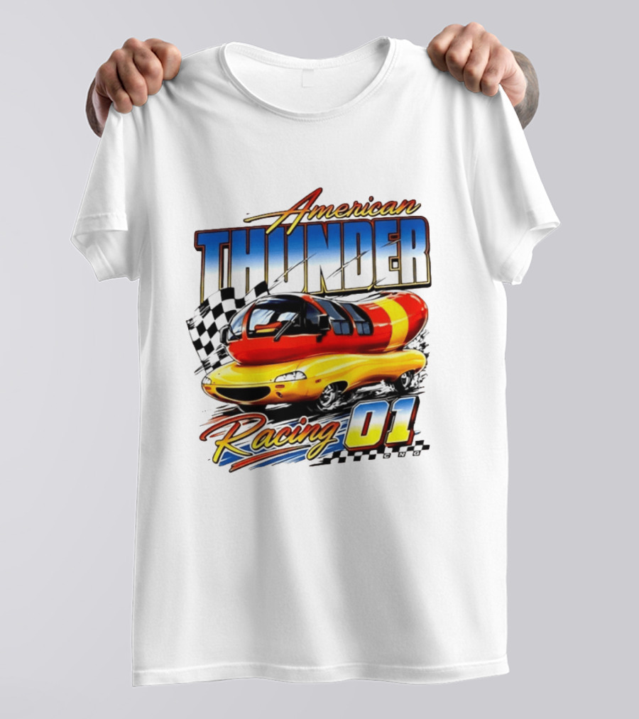 Oscar Mayer American Thunder Racing 01 Car Checkered Flag T-Shirt