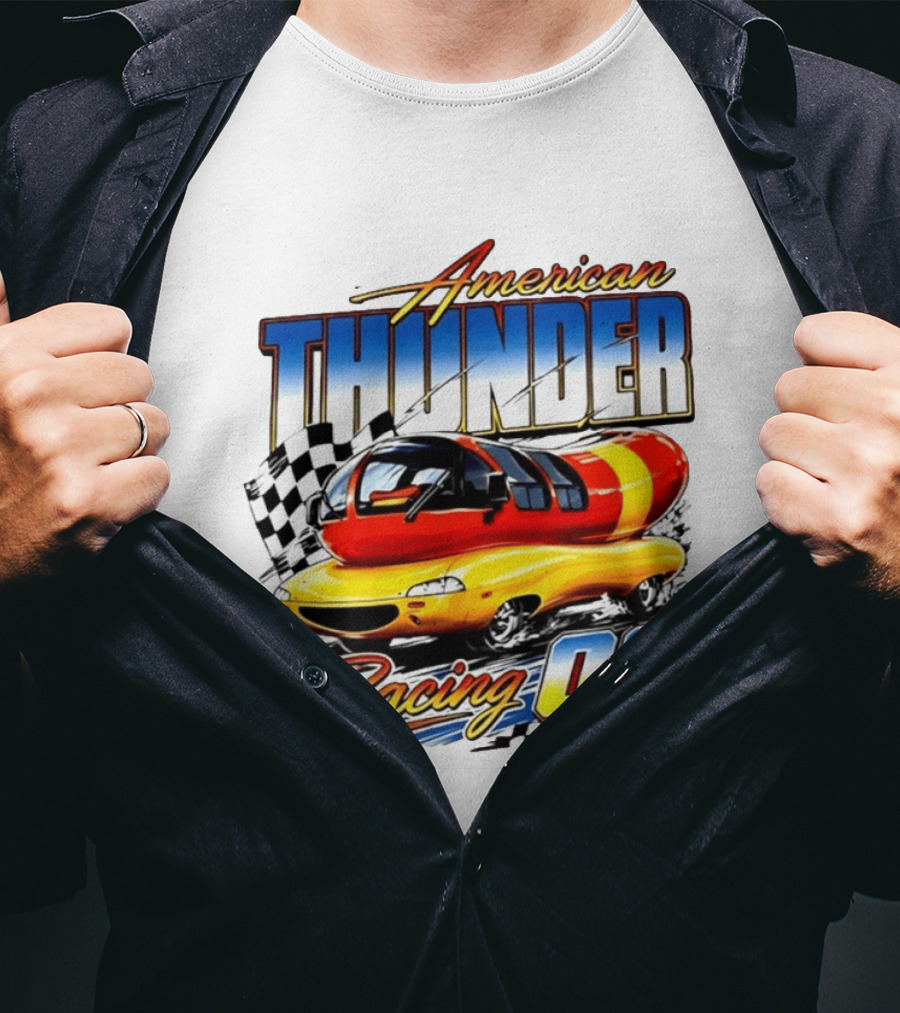 Oscar Mayer American Thunder Racing 01 Car Checkered Flag T-Shirt