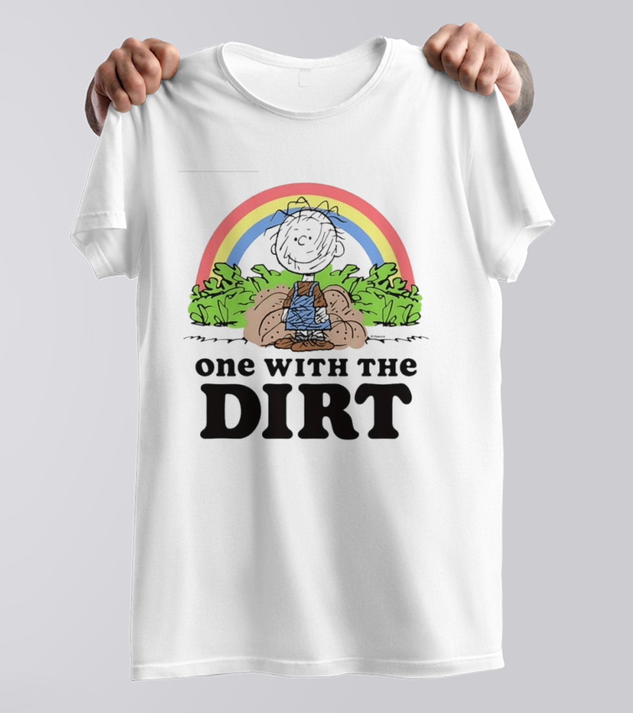 Peanuts Pig Pen One With The Dirt Rainbow And Leaves T-Shirt