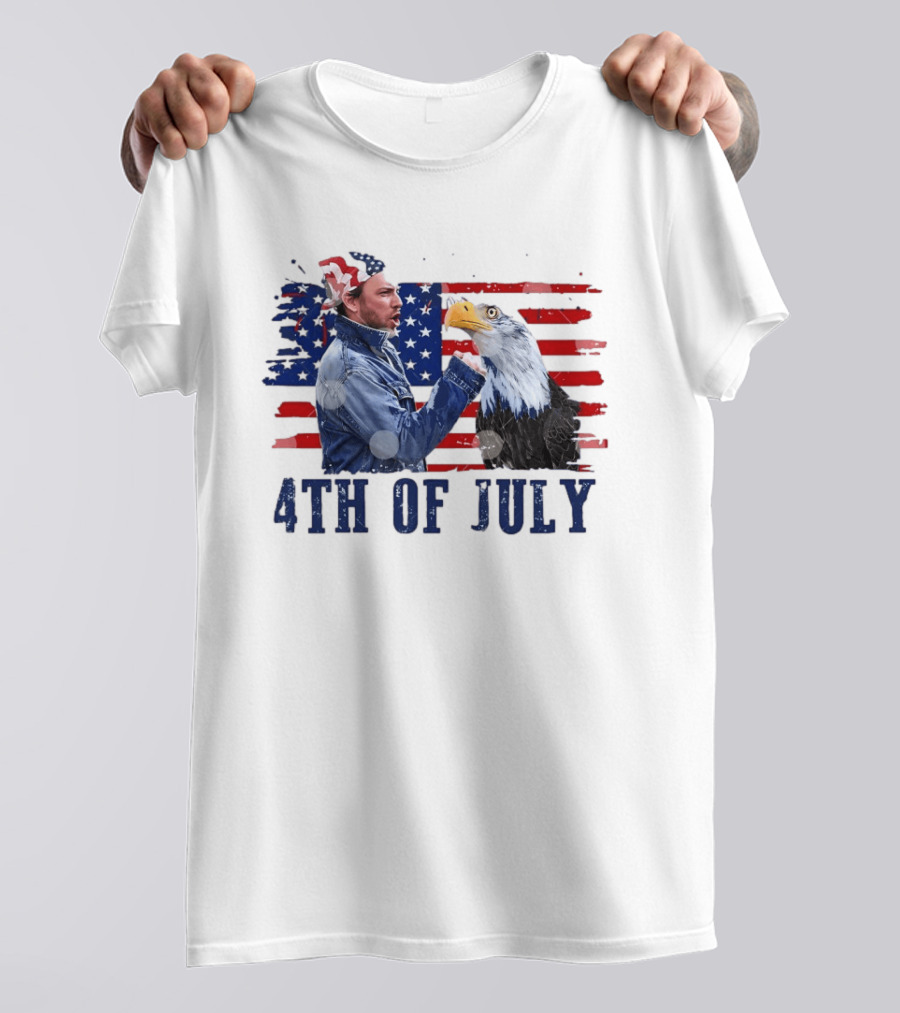 Charlie Kelly Rock Flag Eagle 4th Of July Patriotic Eagle Comedy T-Shirt
