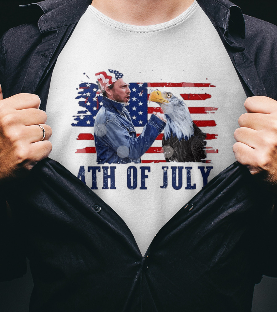 Charlie Kelly Rock Flag Eagle 4th Of July Patriotic Eagle Comedy T-Shirt