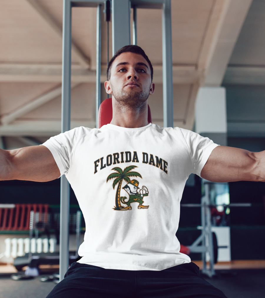 Florida Dame Notre Dame Fighting Irish Palm Tree Leprechaun T-Shirt