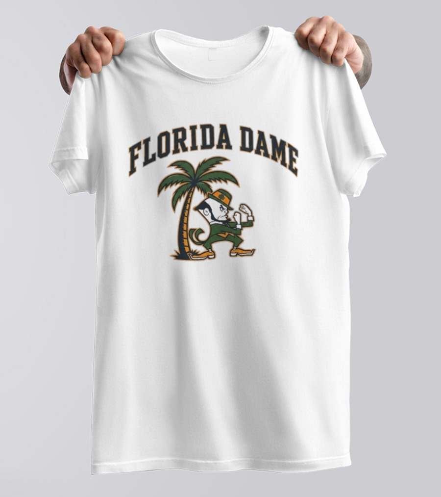 Florida Dame Notre Dame Fighting Irish Palm Tree Leprechaun T-Shirt