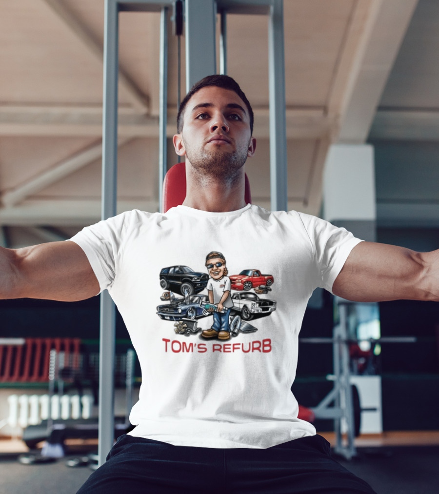 Toms Refurb Playin With My Junk Custom Car Lover Cartoon Fun T-Shirt