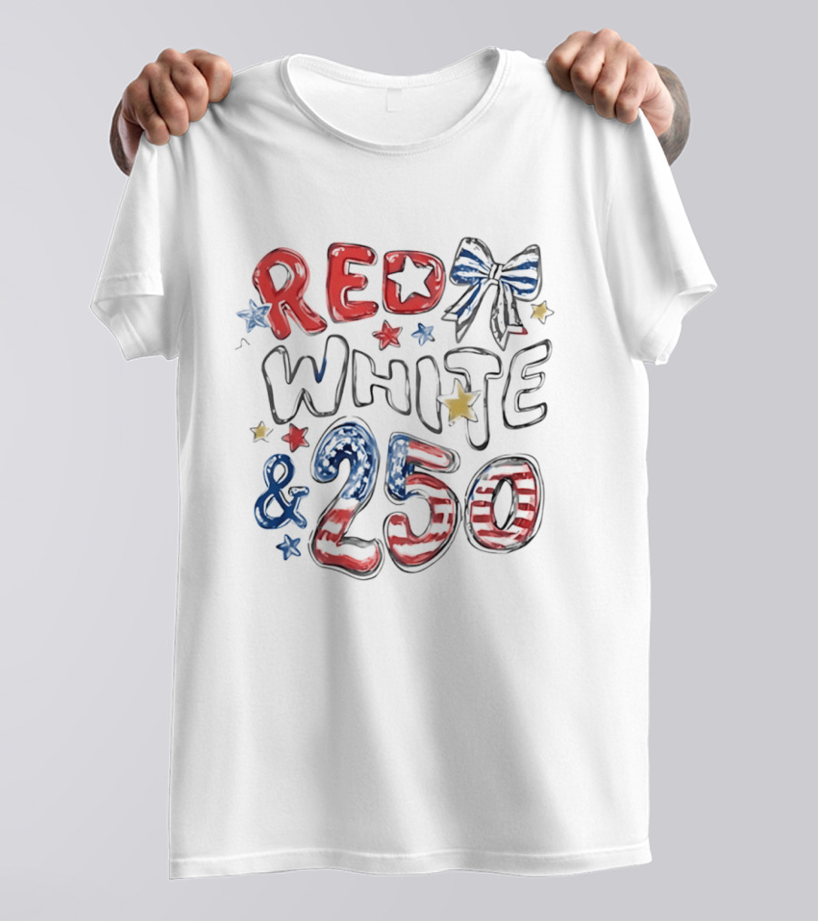 Red White And 250 Stars & Stripes T-Shirt